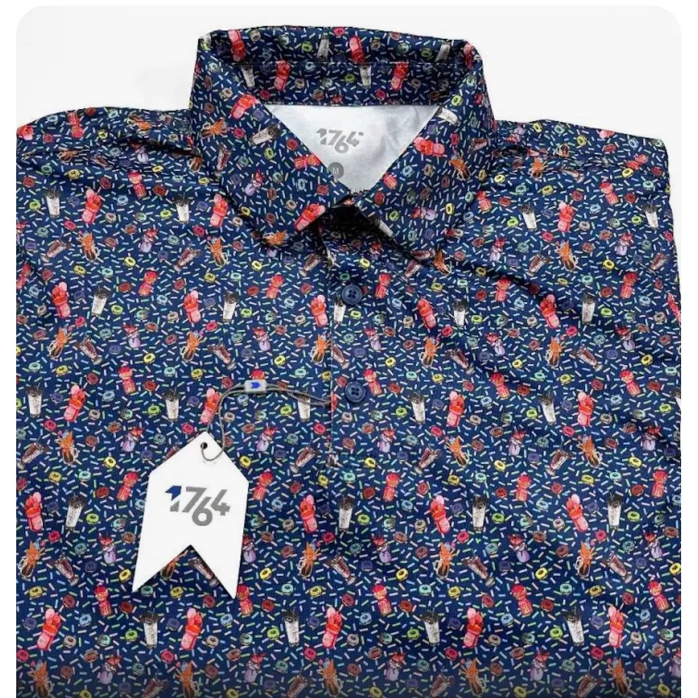 1764 Golf Polo with Milkshake Patter